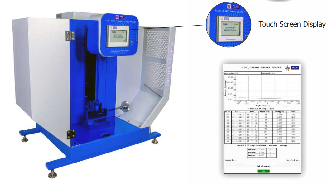 Izod impact testing machine